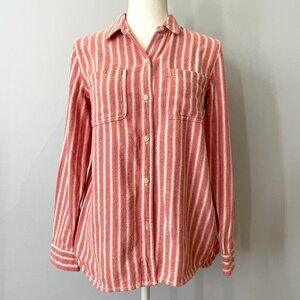 Madewell Women's Pink Flannel Buttoned Shirt Size S